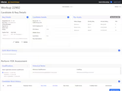 A screenshot of the OfferCalc web application